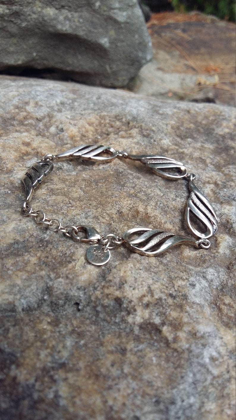 Leaves silver bracelet 7.5