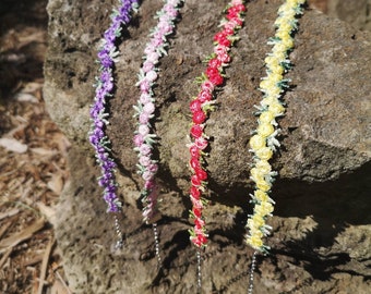 Flowers broderie  handmade choker necklace