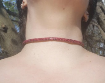 Original snake design red or purple choker