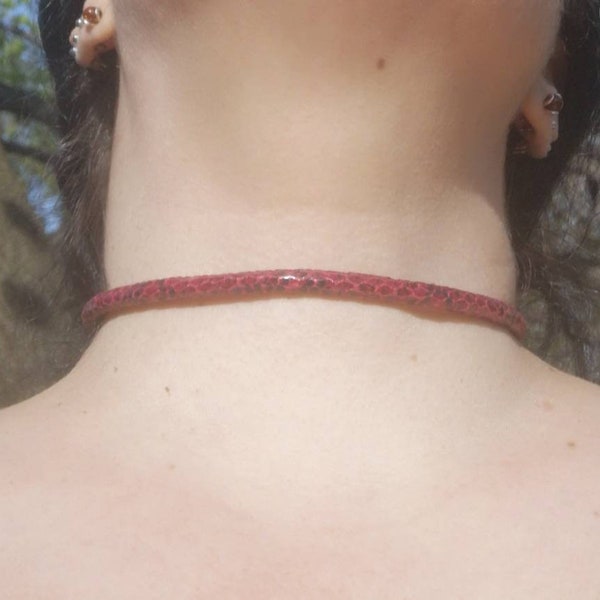 Original snake design red or purple choker