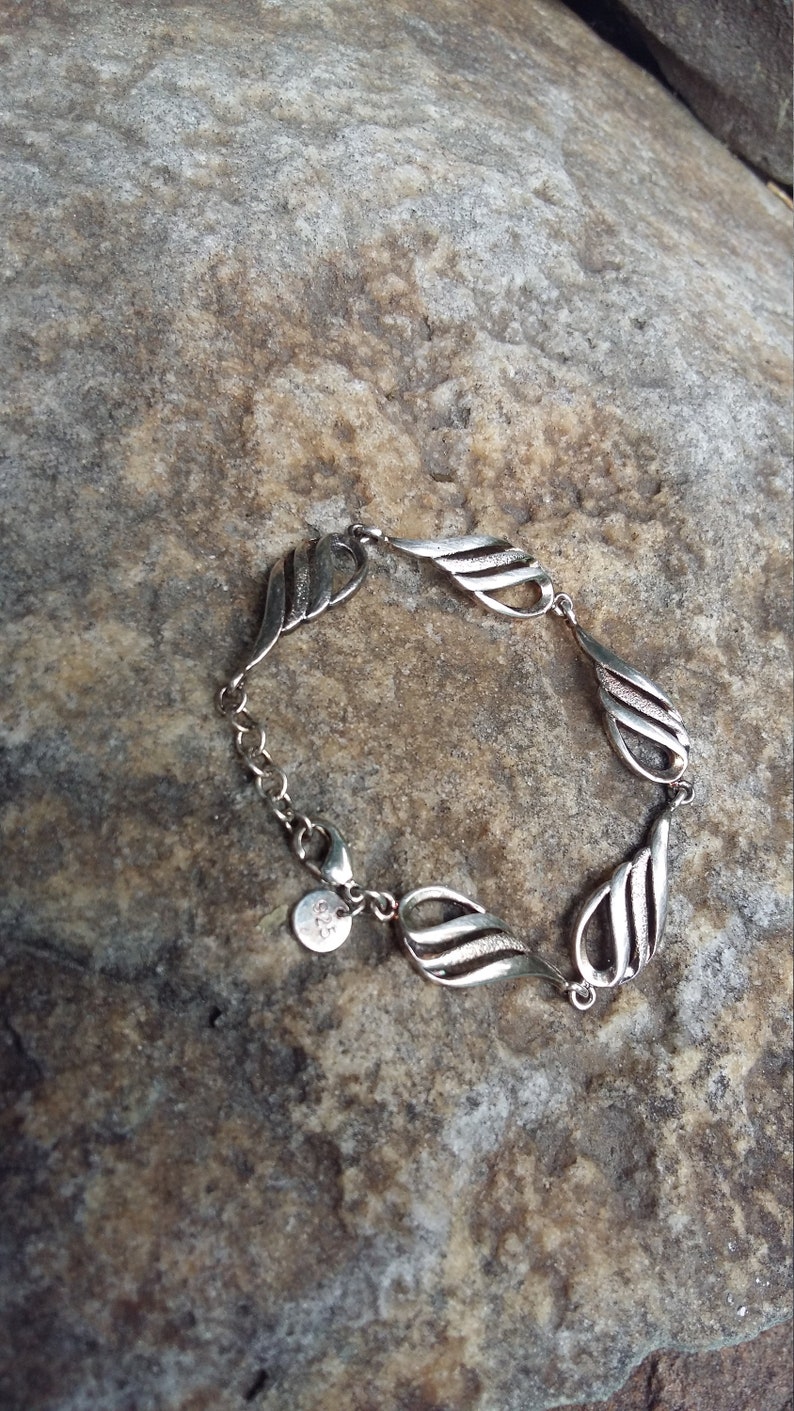 Leaves silver bracelet 7.5