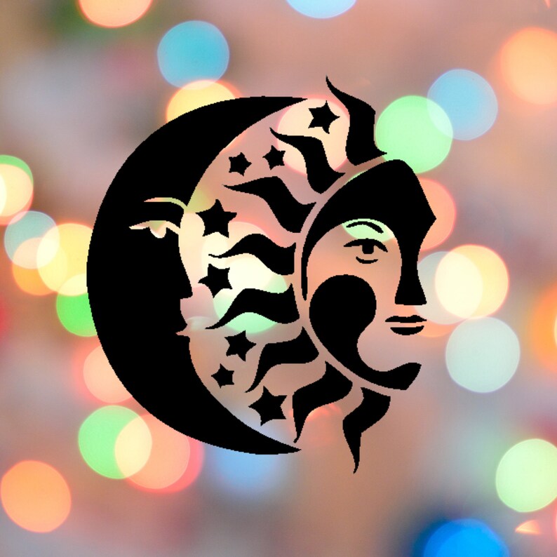 Sun And Moon Vinyl Decal Car Decal Window Decal Laptop Decal Etsy