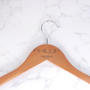 Customized Hanger | Wedding Hanger Groom | Groomsman Hanger | Wedding Suit Hanger | Engraved Wooden Hanger |Custom Hanger for Him