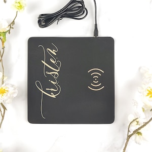 Personalisiertes kabelloses Lade-Mauspad aus Vegan Leder: Benutzerdefinierte Schreibtischmatte
