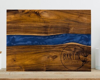 Wood and Resin Charcuterie Board, Handmade Cheese Platter, Rustic Kitchenware, Wedding & Host Gift