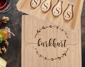 Personalized Bamboo Cheese Spreader Set of 4, Charcuterie Gift, Wedding or Housewarming Present
