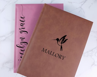 Personalized Vegan Leather Sketchbook: Custom Engraved Artist Journal