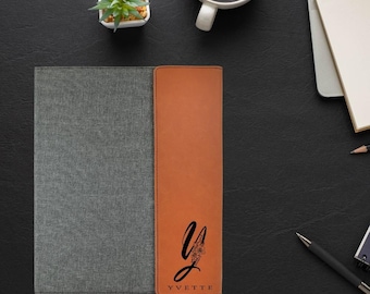 Personalized Vegan Leather Portfolio: Custom Business Padfolio, Engraved Gift