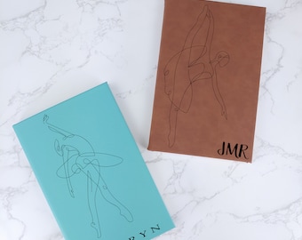 Personalized Dancer Journal: Custom Name Vegan Leather Ballet Notebook