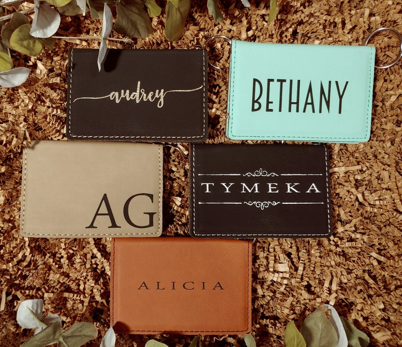 Leather Keychain Wallet Cardholder Keychain Wallet for Women Etsy