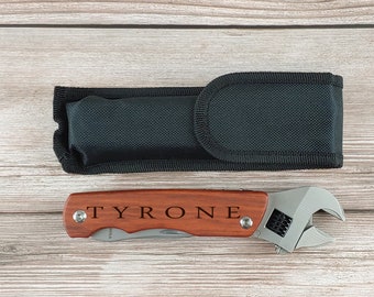 Personalized Wrench Multitool, Camping Equipment, Fishing Gear, Custom Tools, Engraved Gifts, Groomsmen Gifts,