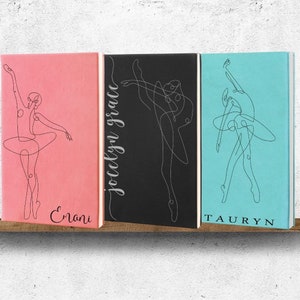 Personalized Dancer Journal: Custom Name Vegan Leather Ballet Notebook
