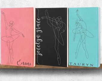 Personalized Dancer Journal: Custom Name Vegan Leather Ballet Notebook