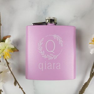 Personalized Women&#39;s Flask, Bridal Party Gift, Bridesmaid Flask, Bachelorette Gift, Custom Women&#39;s Flask, Bridesmaid Gift, Engraved Flask