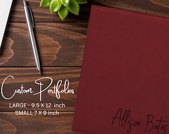 Personalized Vegan Leather Business Portfolio: Custom Padfolio