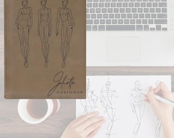 Personalized Vegan Leather Sketchbook: Custom Engraved Artist Journal