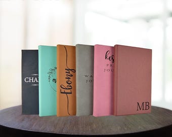 Personalized Vegan Leather Journal: Engraved Name, Travel Diary