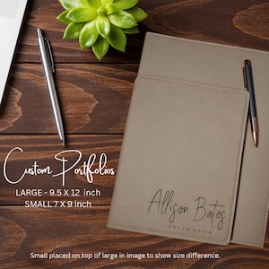 Personalisiertes Business Portfolio aus veganem Leder