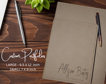 Personalized Vegan Leather Business Portfolio: Custom Padfolio