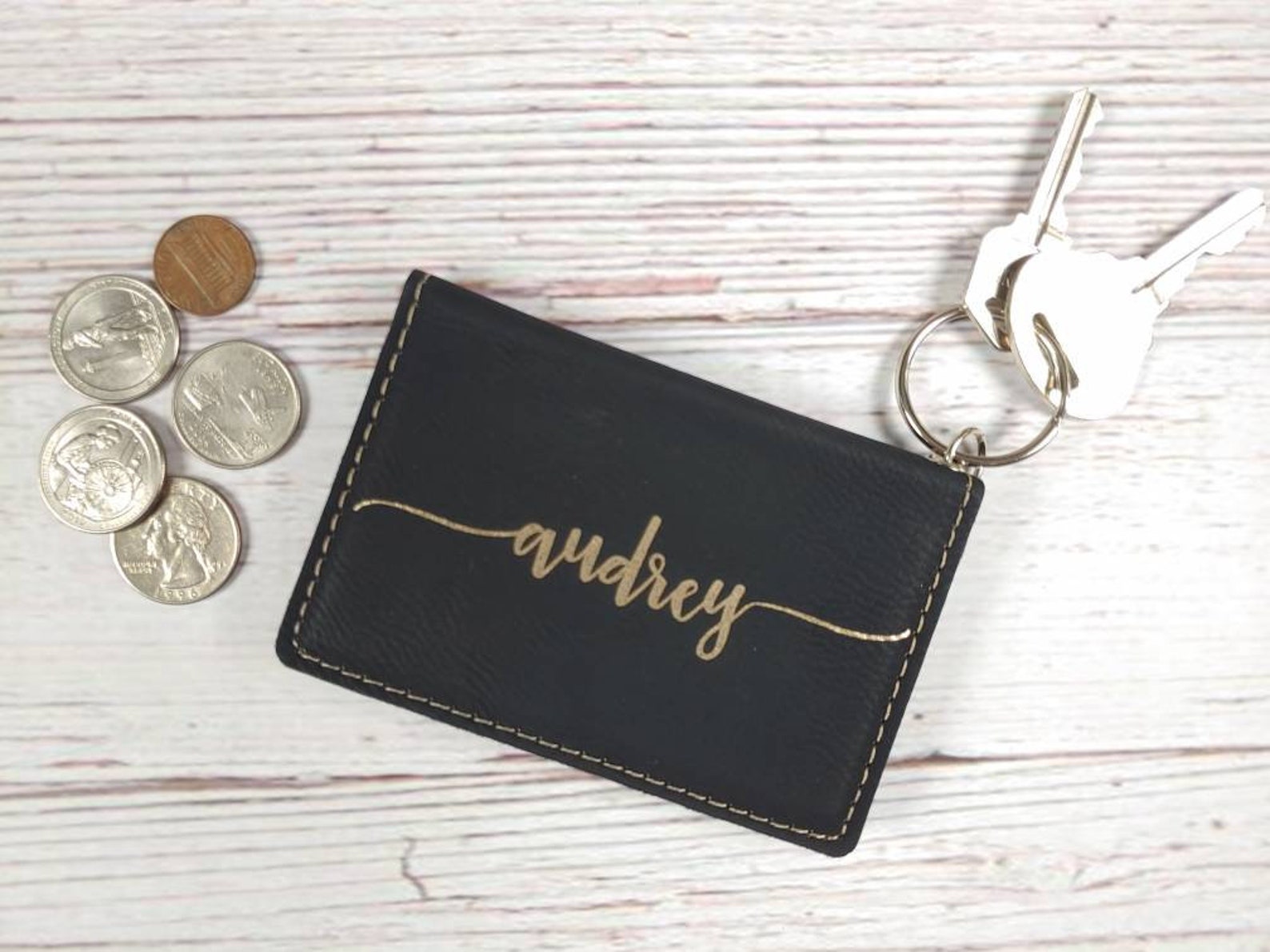 Leather Keychain Wallet Cardholder Keychain Wallet for Women Etsy