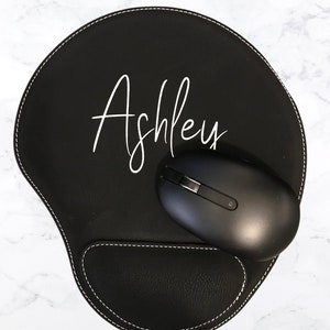 Personalized Mouse Pad, Leather Mouse Pad,  Desk Accessories, Office Decor, Custom Mouse Pads, Unique Mouse Pad, Office Gift, Wrist Rest