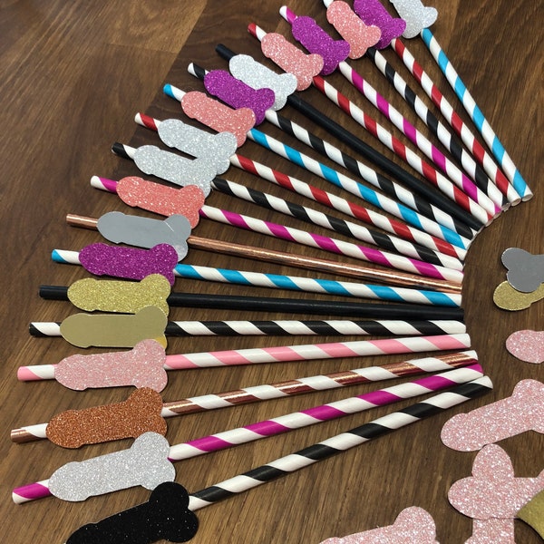 Glitter Willy Straws for hen parties and girls night
