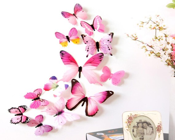 12x 3D Butterfly Wall Stickers Home Decor Room Decoration Sticker Bedroom Gifts