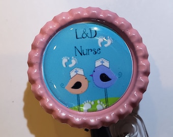 L&D Nurse badge holder retractable reel RN Nurse Fertility Labor and Delivery OB/GYN Obstetrics Antenatal