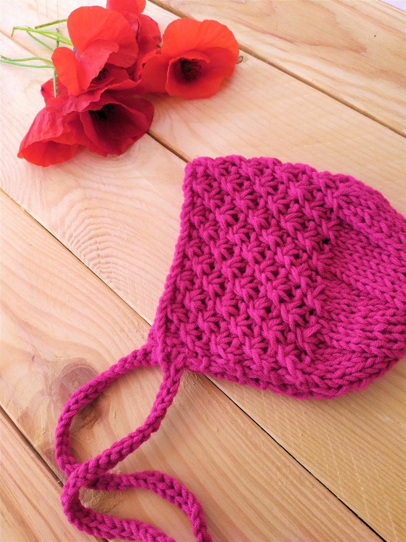 pink hat baby rustic pink bonnet pink baby reborn pink bonnet framboise girl bonnet pink photography props props for newborn session
