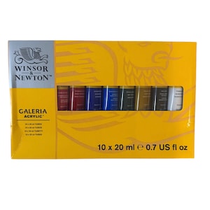 Winsor & Newton Galeria Acrylic Paint Set – 10 x 20ml Tubes – Artist-Quality Vibrant Colors
