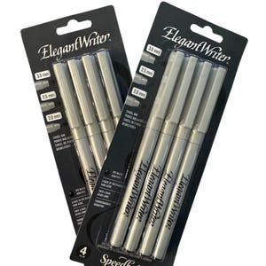 Speedball Elegant Writer Calligraphy Markers – 2 Packs of 4, Professional Chisel Nib Lettering Pens