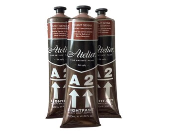 Atelier A2 Burnt Sienna Heavy Body Acrylic Paint – Set of 3 Tubes (120ml Each)