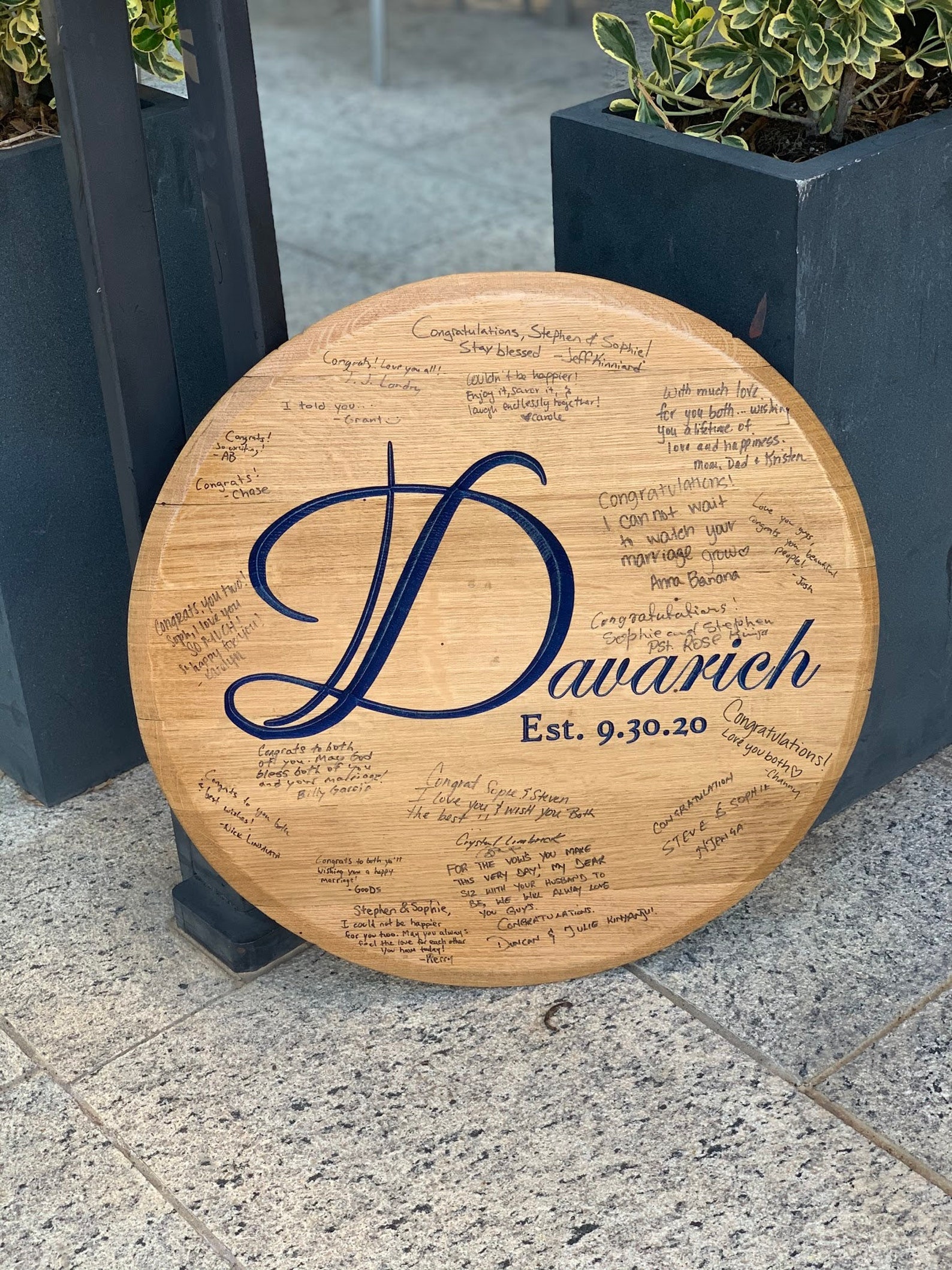 Custom Engraved Wine Barrel Lid Etsy