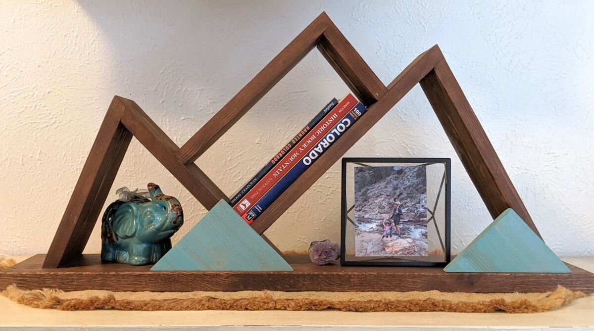 Wooden Mountain Display Shelf Etsy