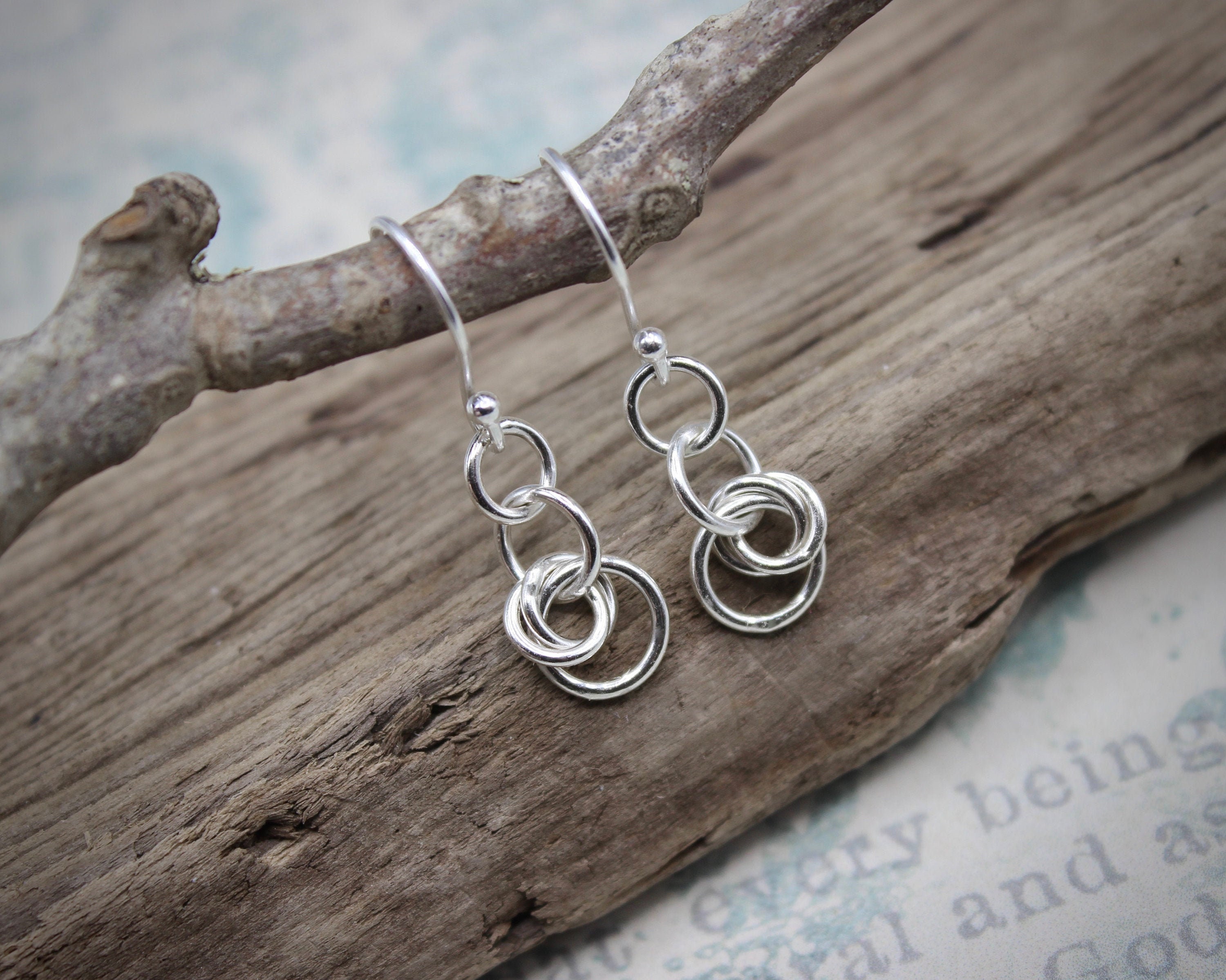 Chain Link Sterling Silver Earrings Solid Silver Earrings Etsy UK