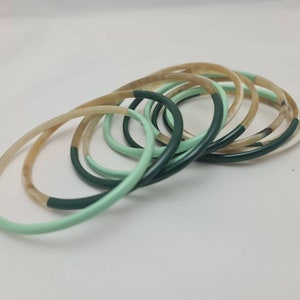 Natural horn bangle Tinted, green, blue, pink, black, trendy, rock, chic, boho