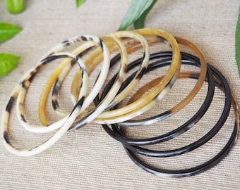 Natural buffalo horn bangle bracelet, rock chic boho spirit, gift, birthday, beach, wedding