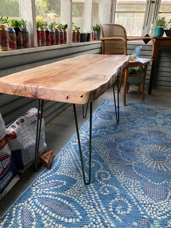 Live Edge Pecan Wood Table Bench Etsy