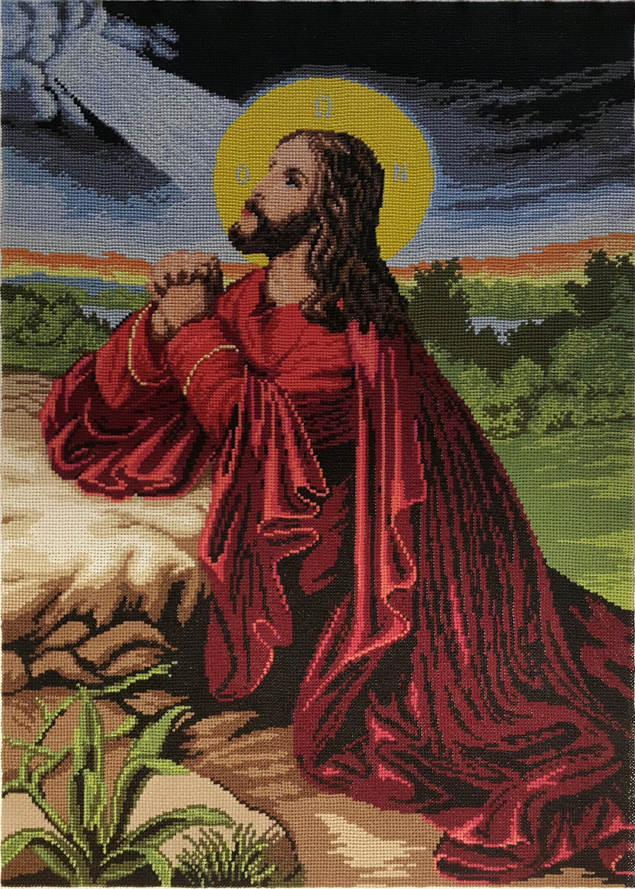 Completed Cross Stitch Jesus Praying in The Garden Etsy