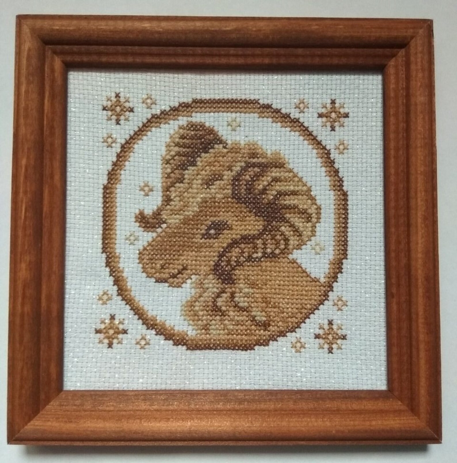 Completed Cross Stitch Sign of the Zodiac Aries Etsy