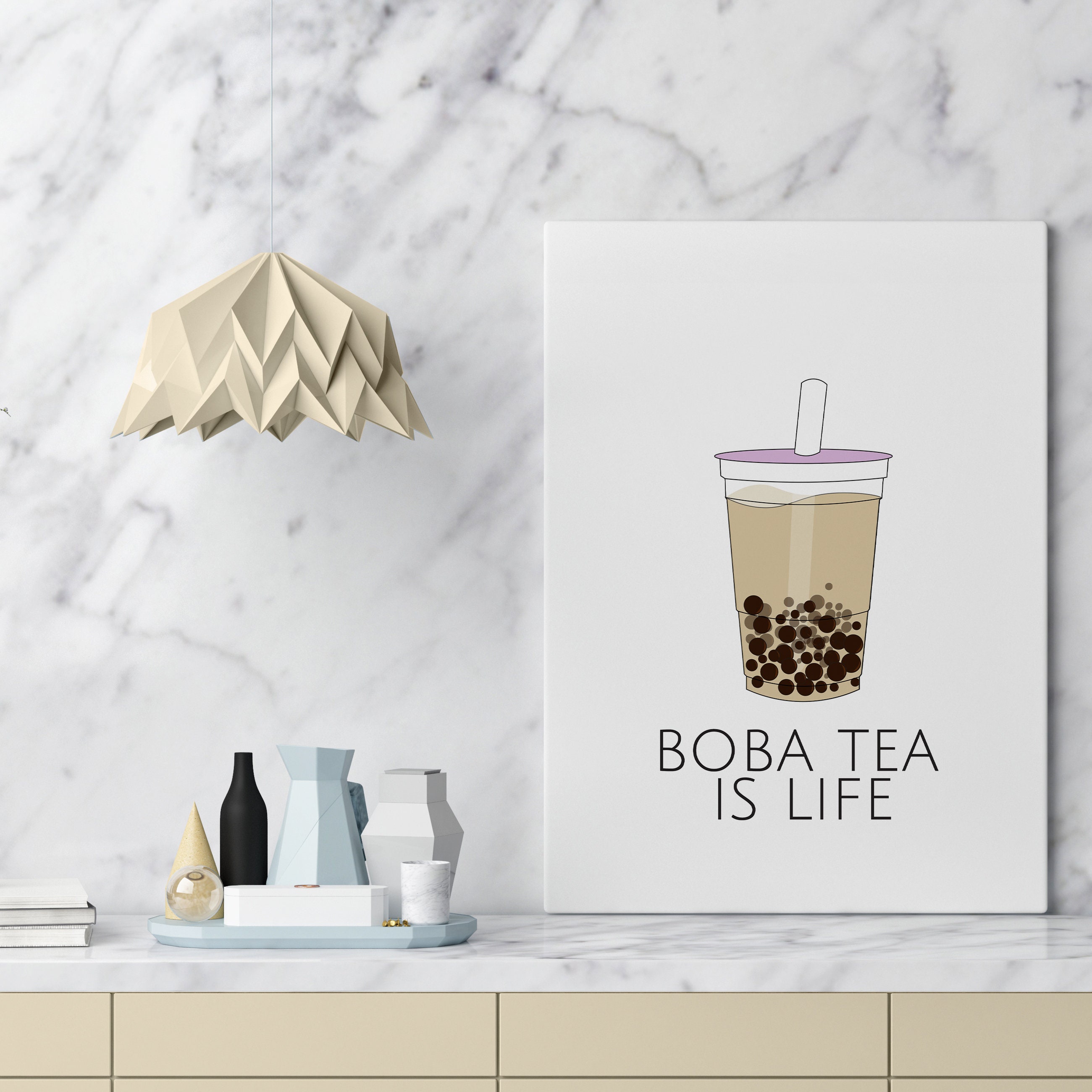 Boba Tea is Life Wall Art Framed Wall Art Bubble Tea Art Etsy