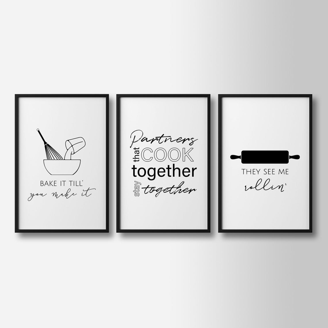 Kitchen Decor, Kitchen Prints, Framed Wall Art, They See Me Rolling Wall Art, Funny Kitchen
