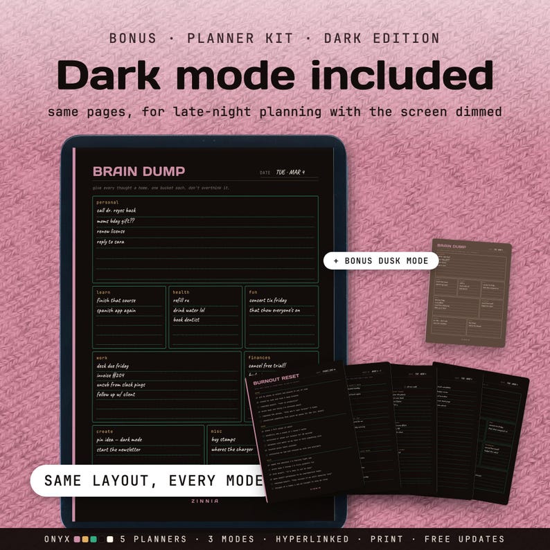 ADHD Digital Planner Kit | Brain Dump, to Do List, Daily Planner and ...