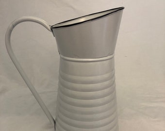 Mainstays 10 Inch Decorative Metal Pitcher - Whitewash