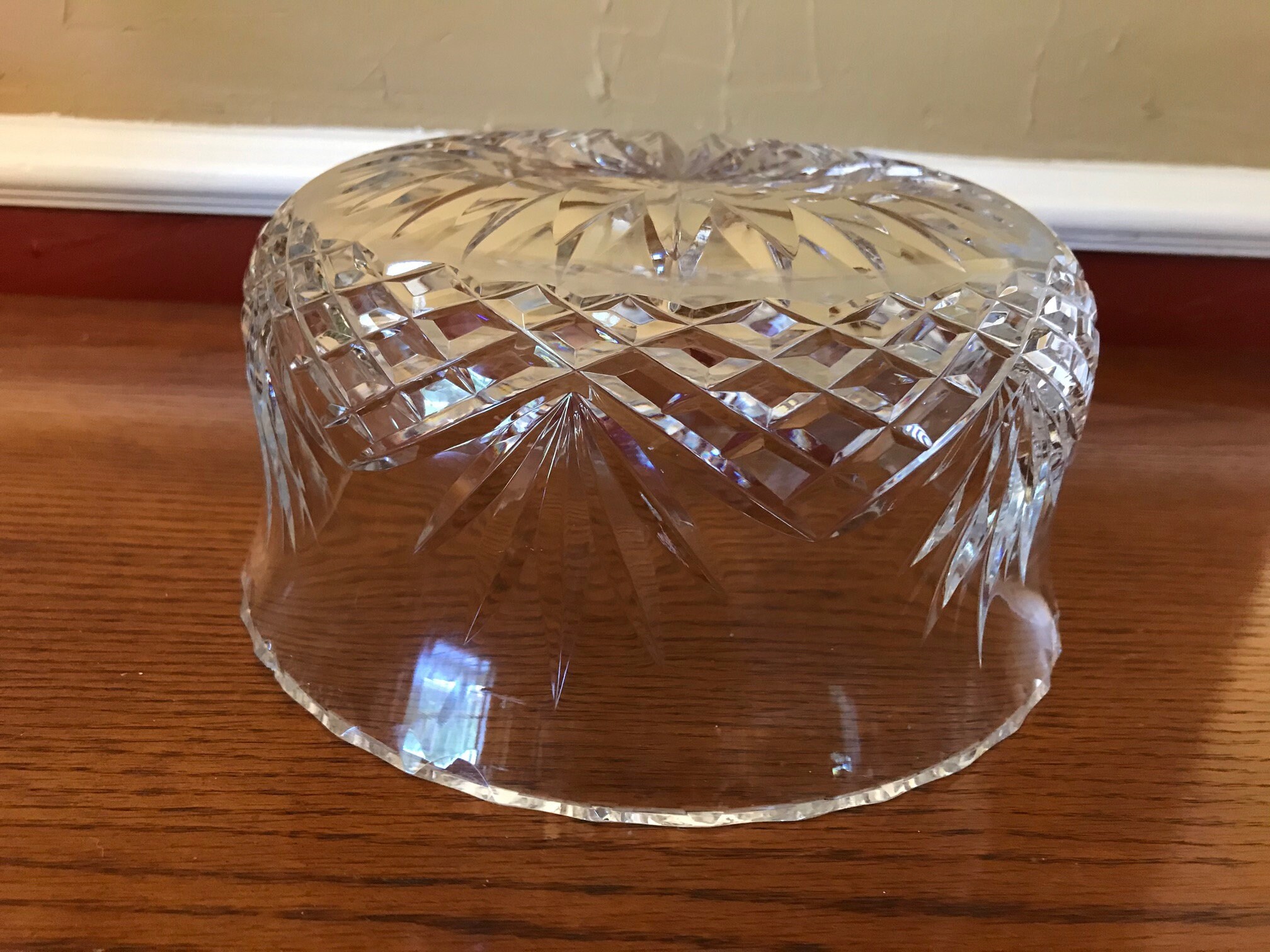 Beautiful Crystal Salad Bowl 24 Lead Crystal Etsy