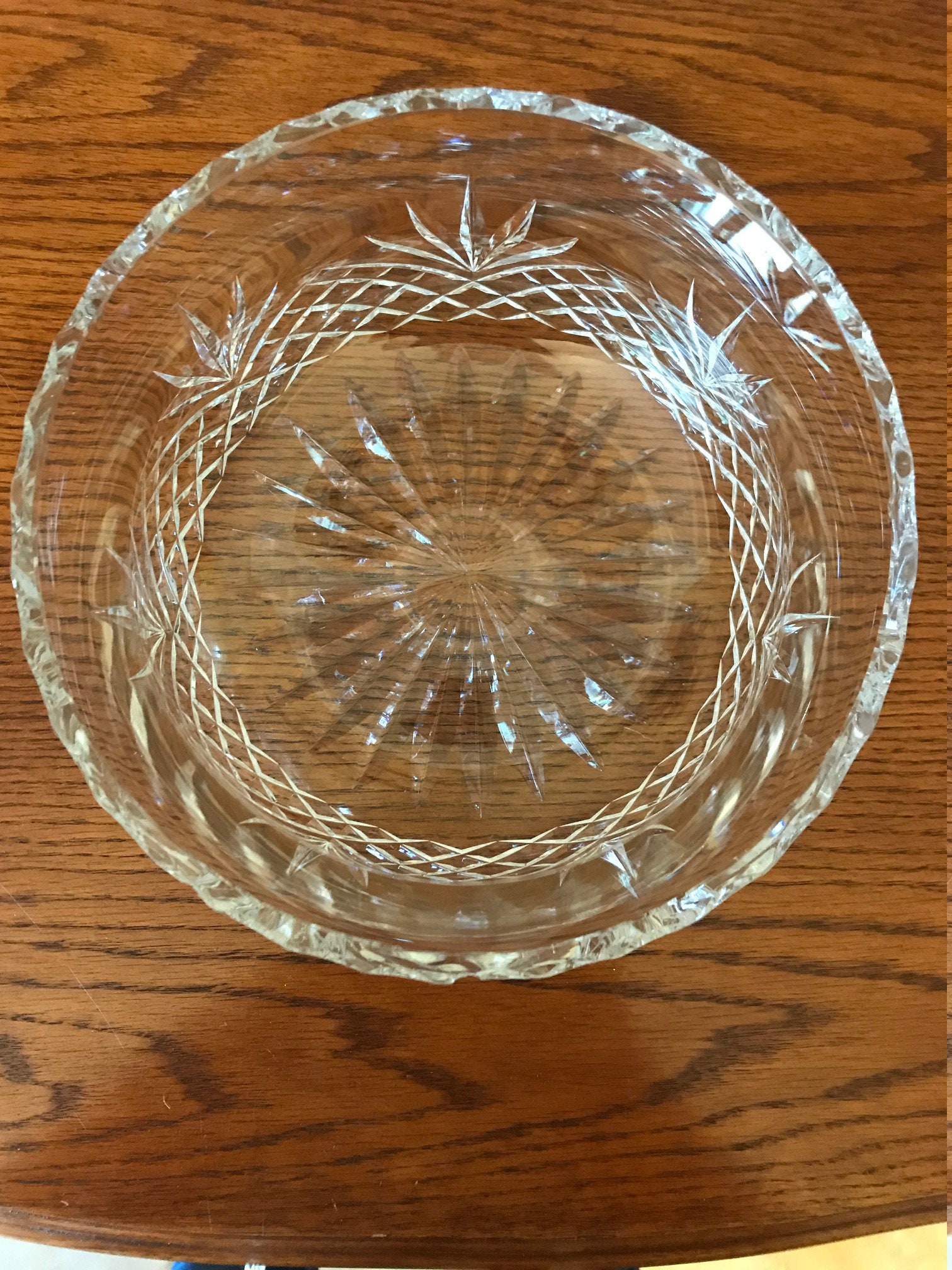 Beautiful Crystal Salad Bowl 24 Lead Crystal Etsy