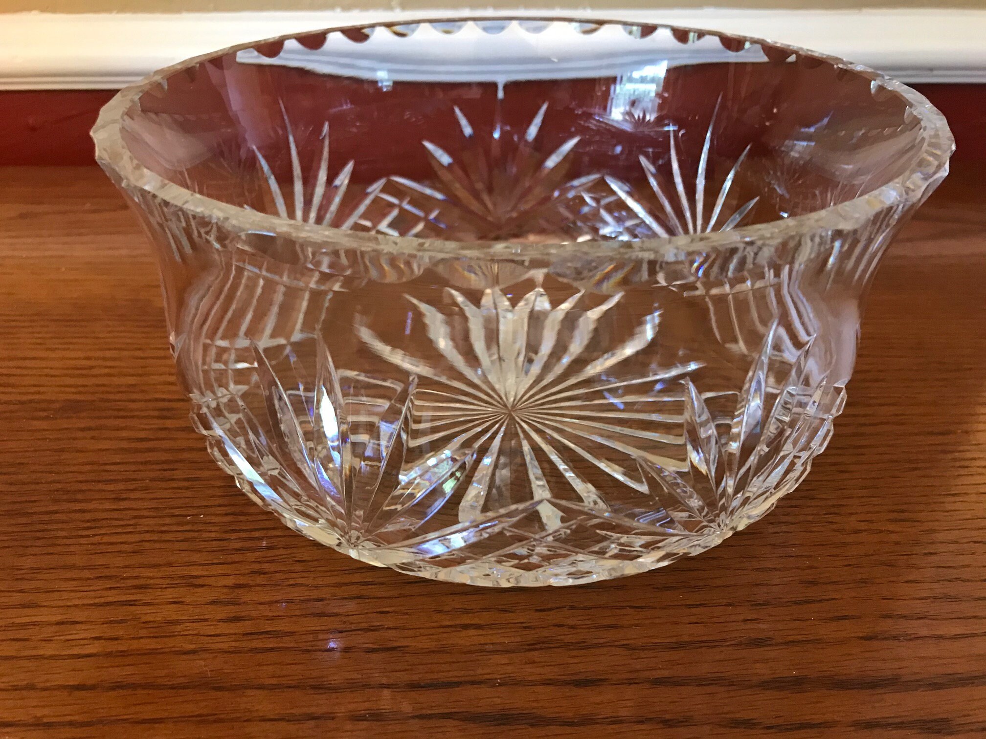Beautiful Crystal Salad Bowl 24 Lead Crystal Etsy