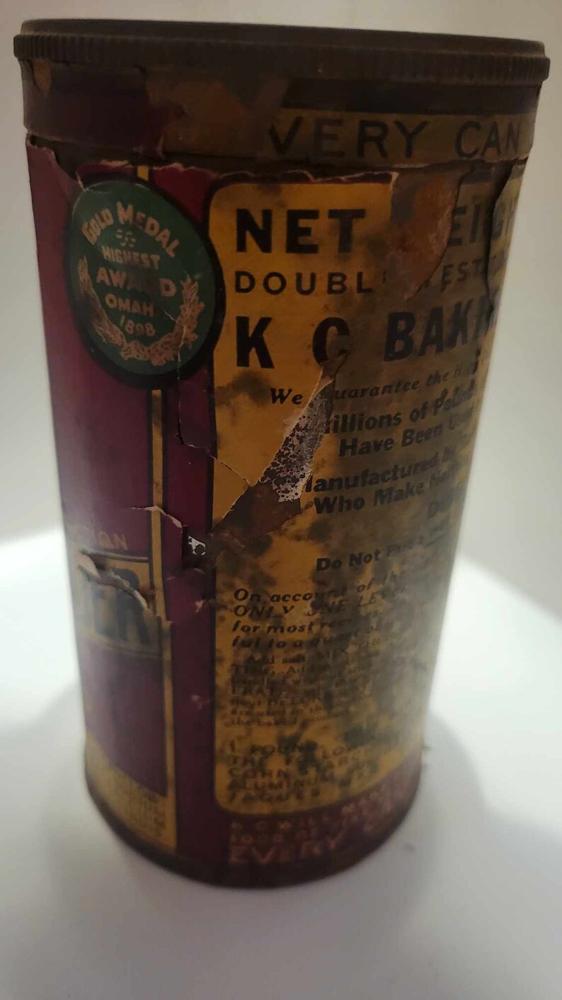 Antique KC Baking Powder Tin 1 Pound - Jacques Mfg Co.-chicago - Early ...
