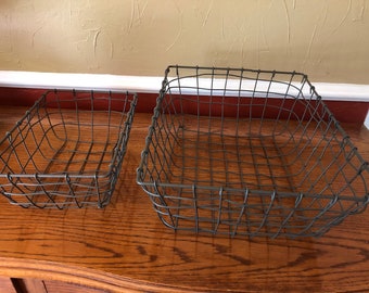 Metal Wire Baskets - Set of 2