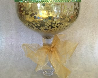 Large Glass Champagne / Wine Glass Centerpiece